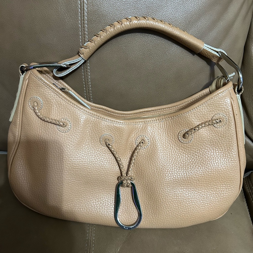 Tan leather purse